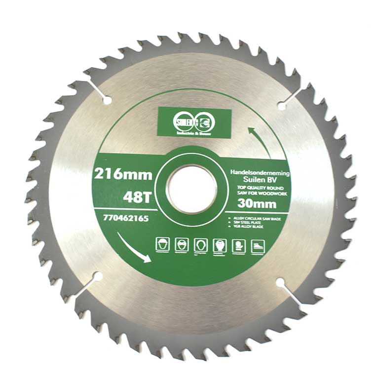 Cirkelzaagblad | Voor hout | 216 mm | 2,6 x 1,6 mm | 48T | Asgat 30